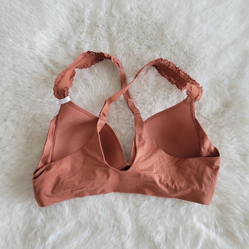 🏺AERIE REAL SUNNIE WIRELESS LIGHTLY LINED LACE STRAP BRA SIZE 36C - Picture 7 of 8